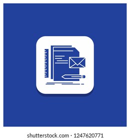 Blue Round Button for Brand, company, identity, letter, presentation Glyph icon