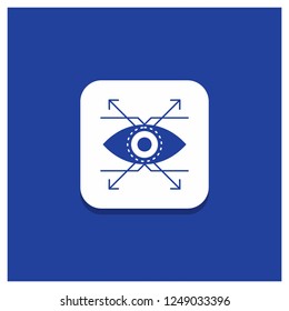 Blue Round Button for Business, eye, look, vision Glyph icon
