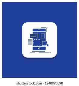 Blue Round Button for drag, mobile, design, ui, ux Glyph icon