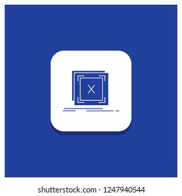 Blue Round Button for error, application, message, problem, server Glyph icon