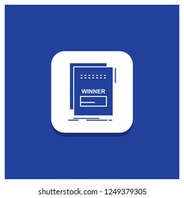 Blue Round Button for fraud, link, maleficient, malicious, script Glyph icon
