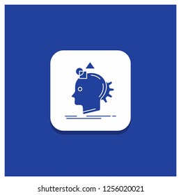 Blue Round Button for Imagination, imaginative, imagine, idea, process Glyph icon