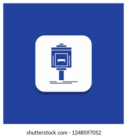 Blue Round Button for valet, parking, service, hotel, valley Glyph icon