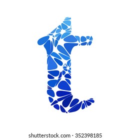 Blue Round Circle Alphabet Vector
