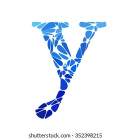 Blue Round Circle Alphabet Vector