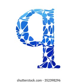 Blue Round Circle Alphabet Vector