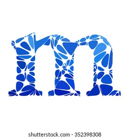 Blue Round Circle Alphabet Vector