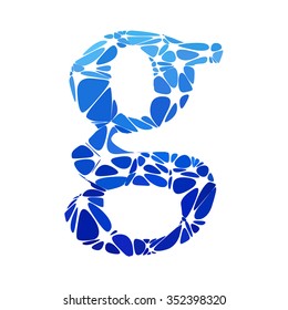 Blue Round Circle Alphabet Vector