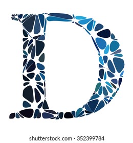 Blue Round Circle Alphabet Vector