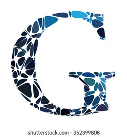 Blue Round Circle Alphabet Vector