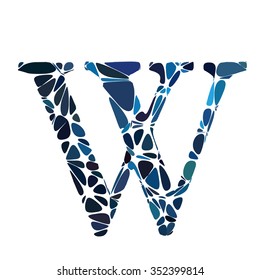 Blue Round Circle Alphabet Vector