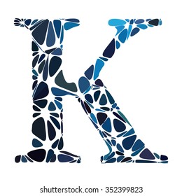 Blue Round Circle Alphabet Vector