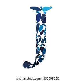 Blue Round Circle Alphabet Vector