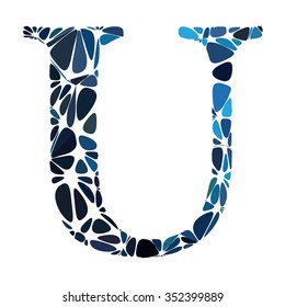 Blue Round Circle Alphabet Vector
