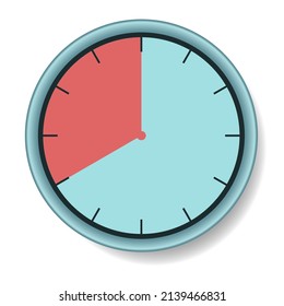 A blue round clock with an expiring time of 20 seconds. Vector illustration