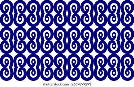 Modelo redondo azul de la repetición de la línea del punto espiral, Imagen repleta, en diseño blanco del fondo para la impresión de la tela, modelo redondo