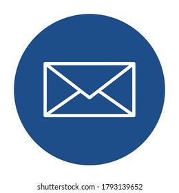 Icono de contorno redondo azul, botón aislado en un fondo blanco. archivo vectorial EPS10