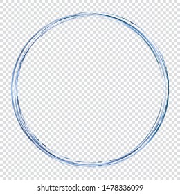 blue round frame isolated on transparent background