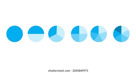 Blue round geometric element. Part of circle. Infographic set. Chart concept. Vector illustration. Stock image.