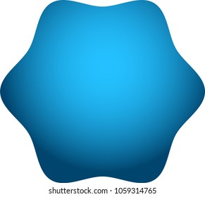 Blue Round hexagon badge