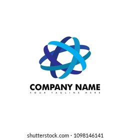 blue round icon logo