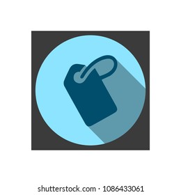 Blue round icon with shadow effect with a tag image