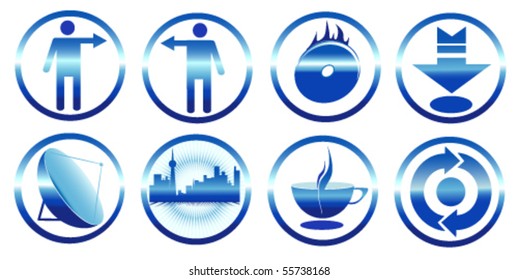 Blue round icons