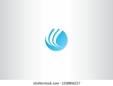 Blue round logo design concept