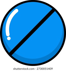 Tableta de medicina redonda azul Ilustración vectorial plana