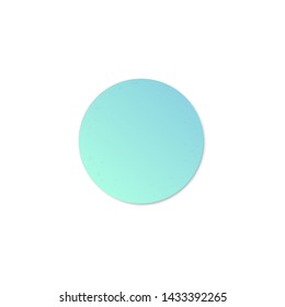 Blue round paper sticker - blank template for message, circle shaped sticky note label tag, pastel gradient color design, isolated vector illustration on white background
