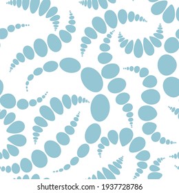 Blue round peas of different sizes on black background. Vector