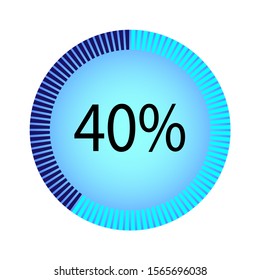 blue round percentage vector showing 40%