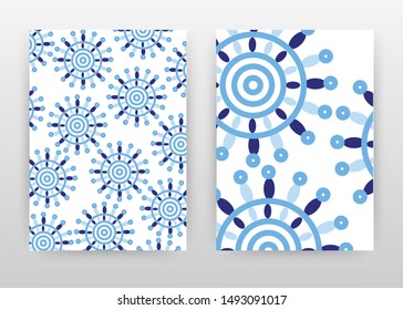 Blue round seamless texture design for annual report, brochure, flyer, poster. Blue shapes on abstract background vector illustration for flyer, leaflet, poster. Business abstract A4 brochure template