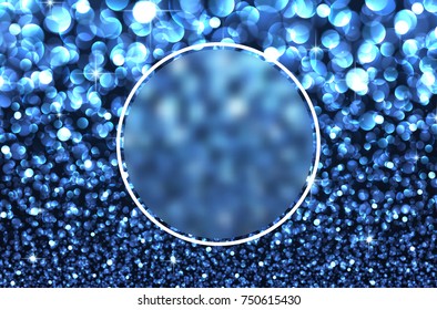 Blue round shining bokeh background. Vector illustration.