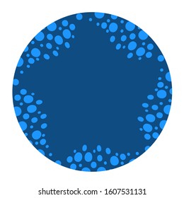 Blue round star shaped background. Suitable for decorating the holiday. Place for text. Vector illustration