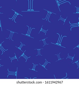 Blue Round table icon isolated seamless pattern on blue background.  Vector Illustration