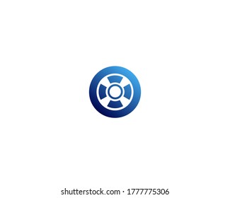 Blue round vector logo design icon