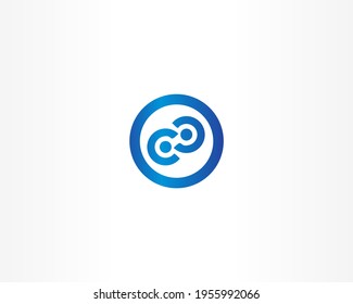 Blue Round Vector Logo Design Concept Stock Vector (Royalty Free