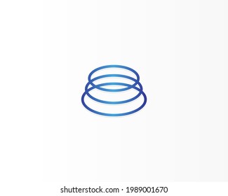 concepto de diseño de logotipo de vector circular azul