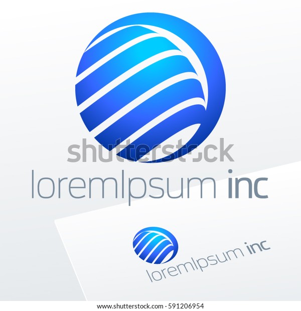 Blue Round Vector Sign Logo Business Stock Vector (Royalty Free) 591206954