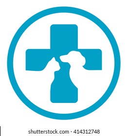 blue round veterinary medicine sign with cat and dachshund silhouette