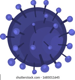 Blue round virus, illustration, vector on white background