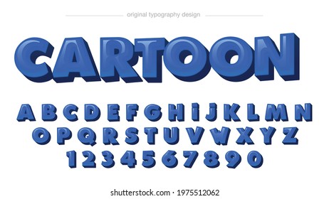 Blue Rounded 3D Cartoon Artistic Font Typography
