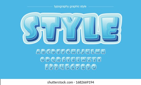 Blue Rounded Bubble Cartoon Typography Artistic Text Effect
