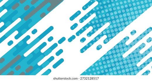 Líneas Redondeadas Azules Fondo Líquido Abstractas Forma Punteada Líneas y Puntos. Ilustración vectorial