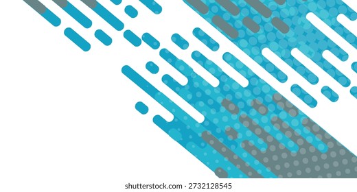 Líneas Redondeadas Azules Fondo Líquido Abstractas Forma Punteada Líneas y Puntos. Ilustración vectorial