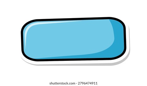A blue rounded rectangle button icon