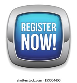 Blue rounded register now button
