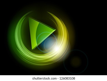 blue rounded shape on the black