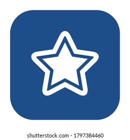 Estrella cuadrada redondeada azul con icono de contorno, botón aislado en un fondo blanco. archivo vectorial EPS10